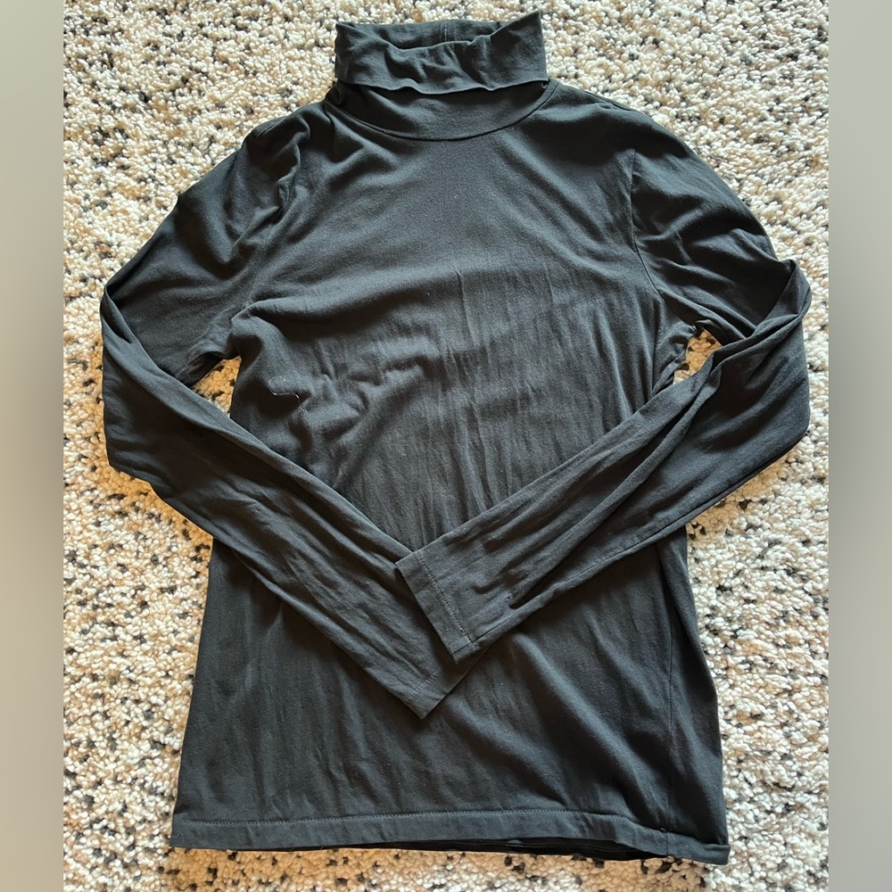 J Crew black cotton turtleneck.